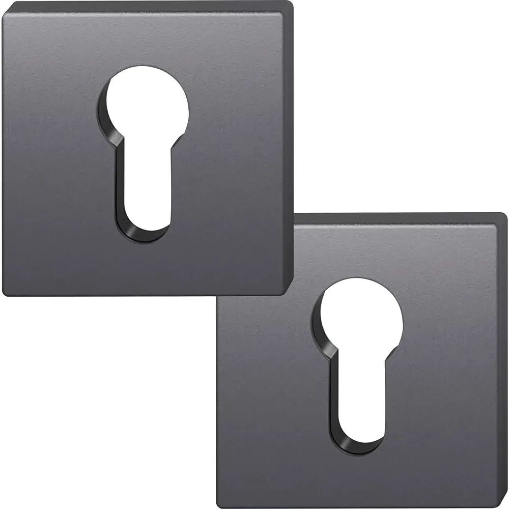 FSB Zylinderrosette quadratisch 12 1704 00010 ASL, Aluminium schwarz matt