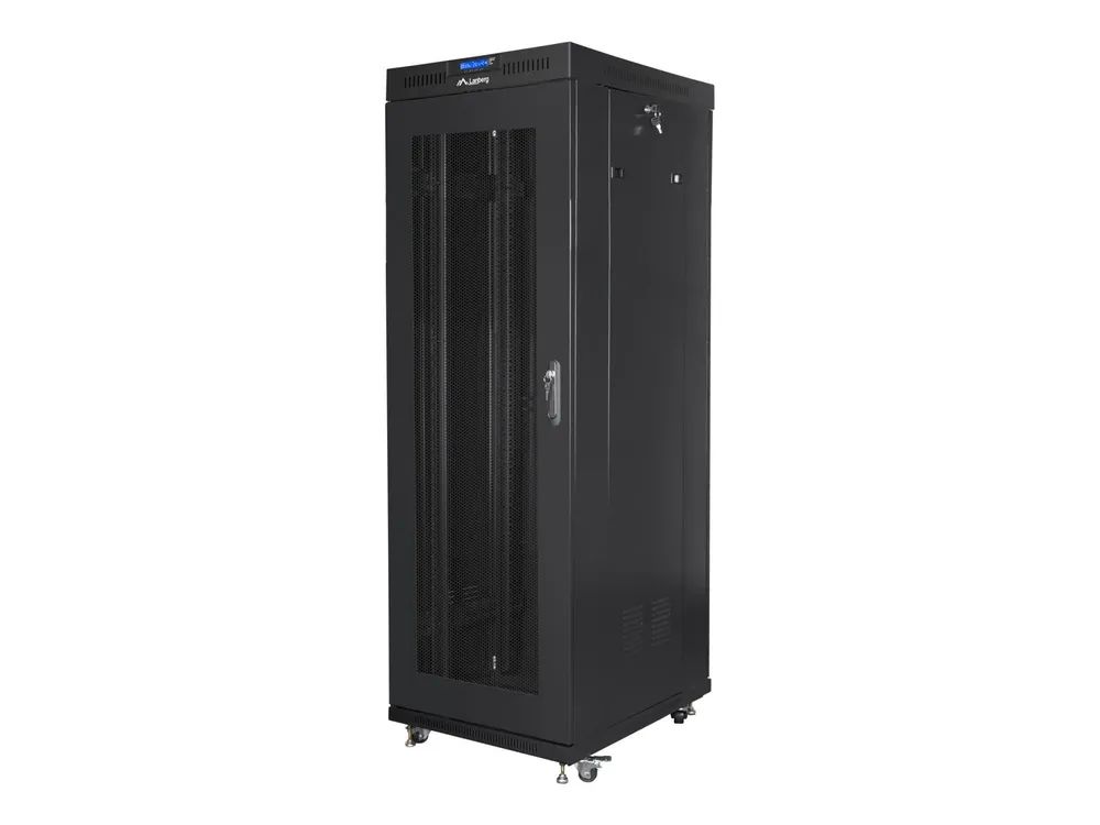 Lanberg Schrank Netzwerkschrank - mit Display, 4 Lüfter - Schwarz, RAL 9004 - 37U - 48.3 cm (19")