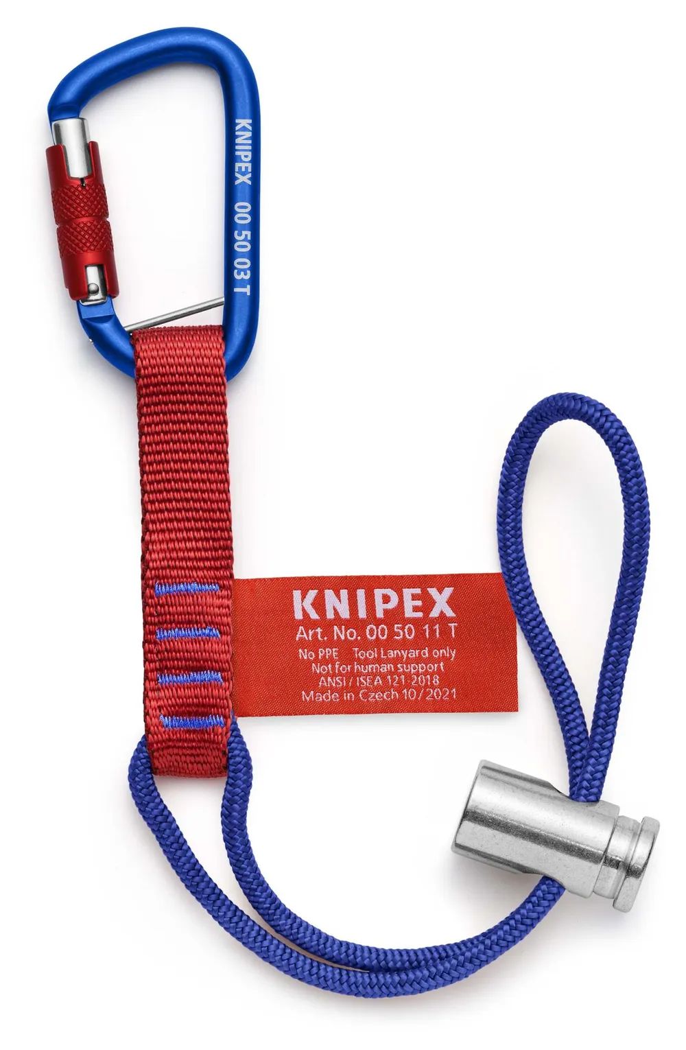 KNIPEX Adapterschlaufen mit fixiertem Materialkarabiner Zur Werkzeug-Absturzsicherung 186 mm