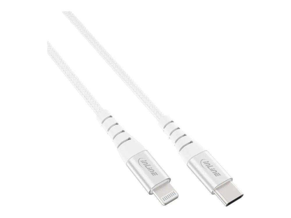 InLine USB-C Lightning Kabel - für iPad - iPhone - iPod - silber/Alu - 2m MFi