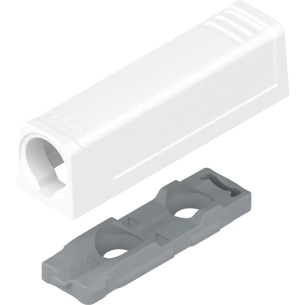 BLUM TIP-ON gerade Adapterplatte 956.1201, Kurzversion, seidenweiß
