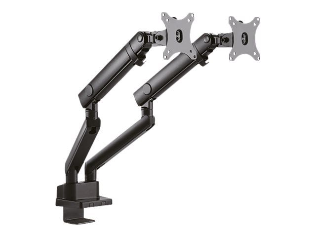 ICY BOX IB-MS314-T - Befestigungskit - einstellbarer Doppelarm - für 2 Monitore - Kunststoff, Stahl, Aluminiumlegierung - Schwarz - Bildschirmgröße: bis zu 81,3 cm (bis zu 32 Zoll)
