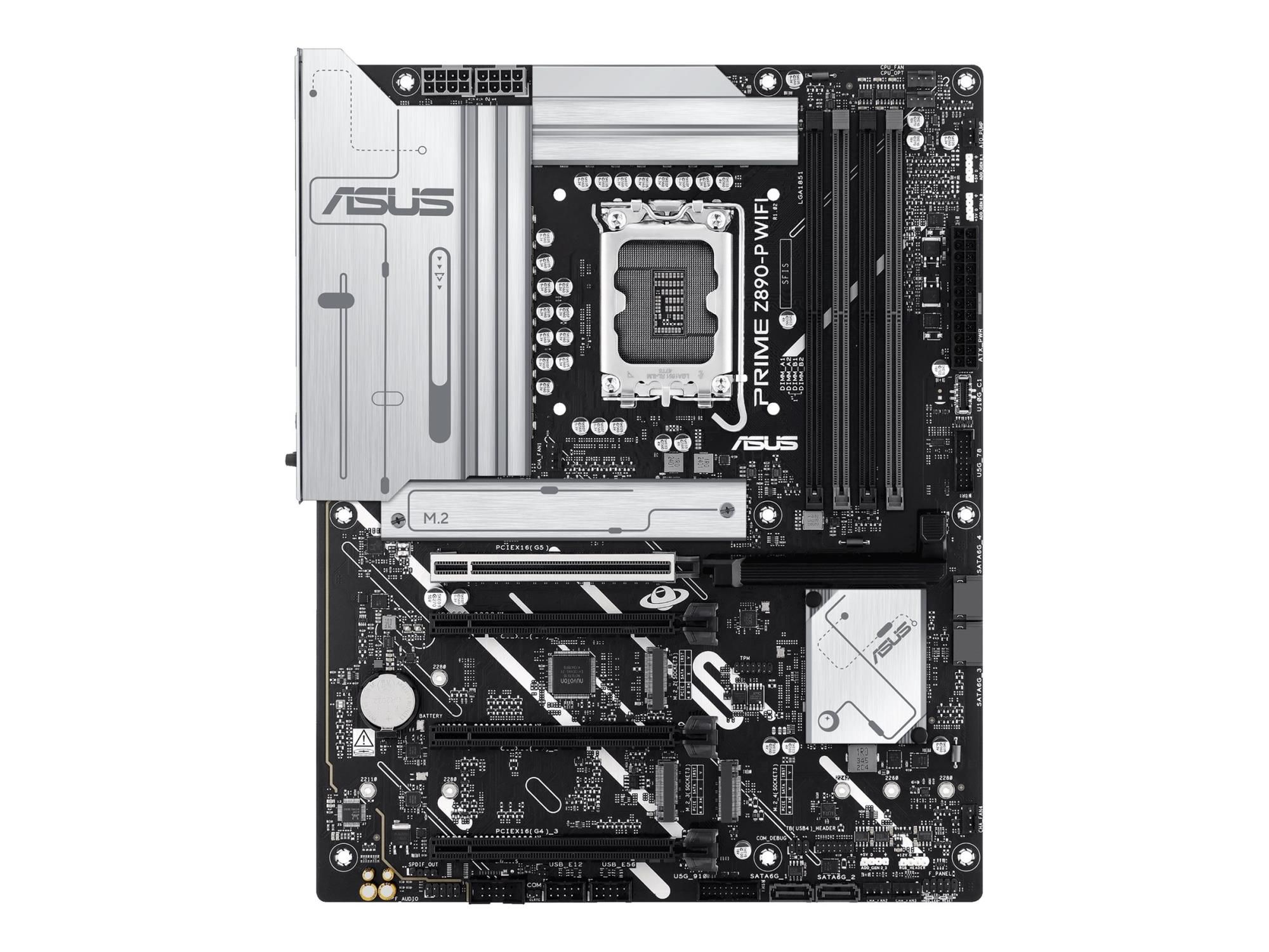 ASUS PRIME Z890-P WIFI - Motherboard - ATX - LGA1851-Sockel - Z890 Chipsatz - USB4, USB 3.2 Gen 2, USB 3.2 Gen 1, USB-C 3.2 Gen 1 - Wi-Fi 7, Bluetooth, 2.5 Gigabit LAN - Onboard-Grafik (CPU erforderlich)