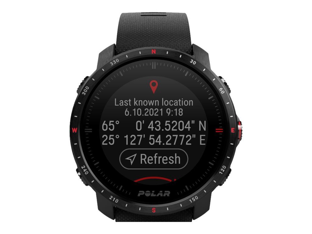 POLAR Grit X Pro - Schwarz DLC - Sportuhr mit Band - Fluorkautschuk (FKM)