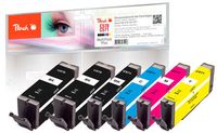 Peach Spar Pack Plus - 6er-Pack - Schwarz, Gelb, Cyan, Magenta - kompatibel - wiederaufbereitet - Tintenbehälter (Alternative zu: Canon CLI-571, Canon PGI-570)