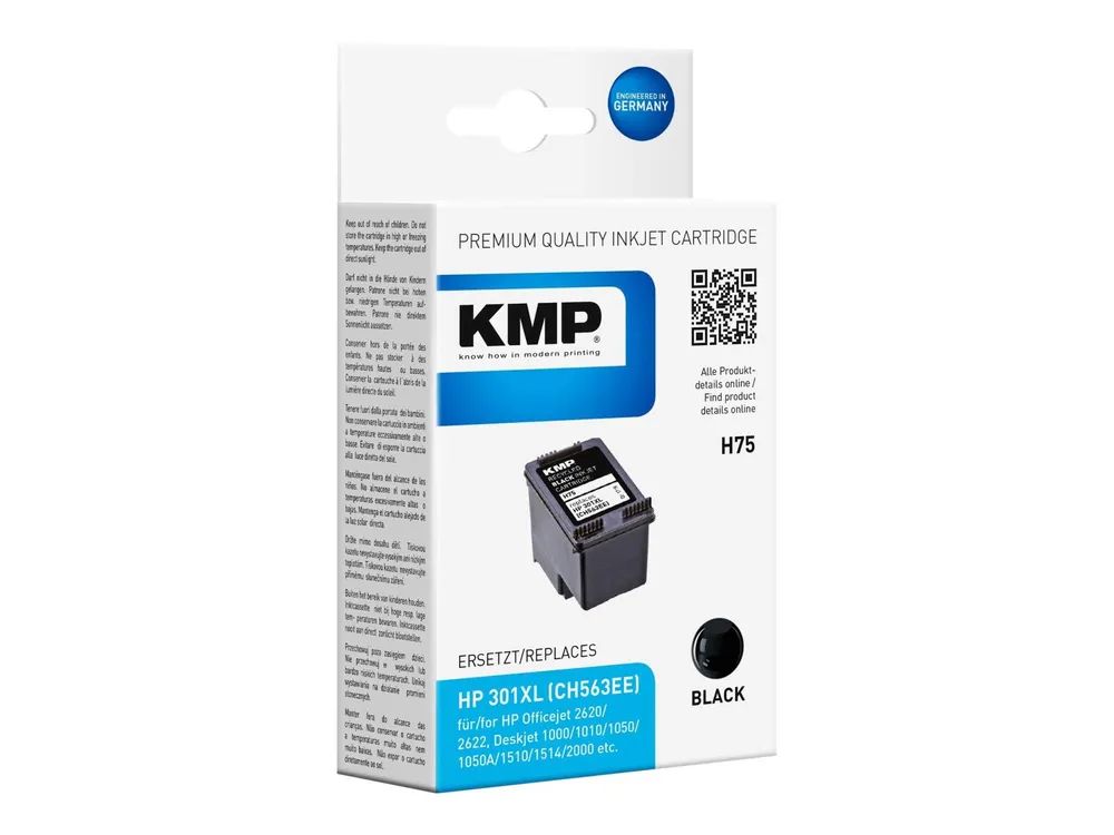 KMP H75 - 8 ml - Schwarz - kompatibel - Tintenpatrone (Alternative zu: HP 301XL, HP CH563EE)