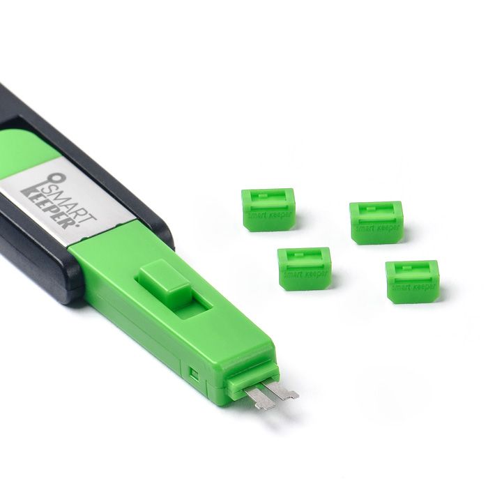 Smart Keeper Mini"MiniDisplayPort" Blocker grün 4 Stk.+Key