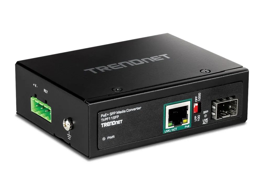 TRENDnet TI-PF11SFP - Medienkonverter - 1GbE - 10Base-T, 100Base-TX, 1000Base-T - RJ-45 / SFP (mini-GBIC)