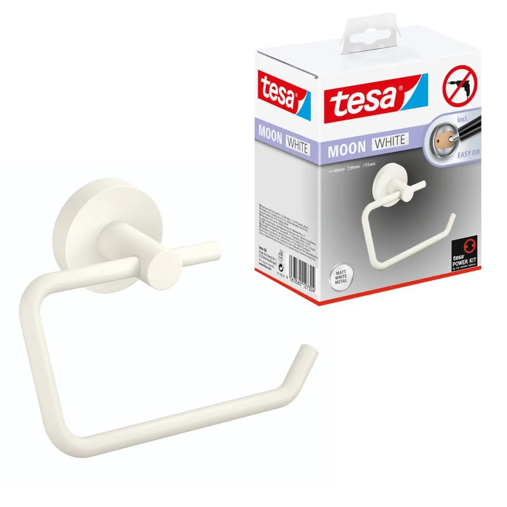 tesa® MOON WHITE Toilettenrollenhalter, weiß