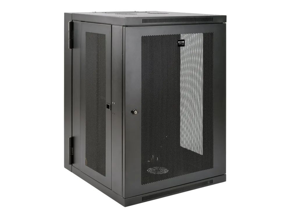 Tripp Eaton Tripp Lite Series 18U Wall Mount Rack Enclosure Server Cabinet Swinging Hinged Door Deep - Schrank Netzwerkschrank - geeignet für Wandmontage - Schwarz - 18U - 48.3 cm (19")
