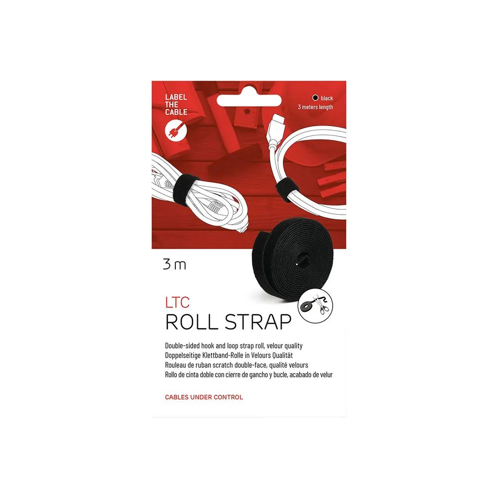 Label-the-cable LTC ROLL STRAP - Klettverschlussstreifen - Schwarz