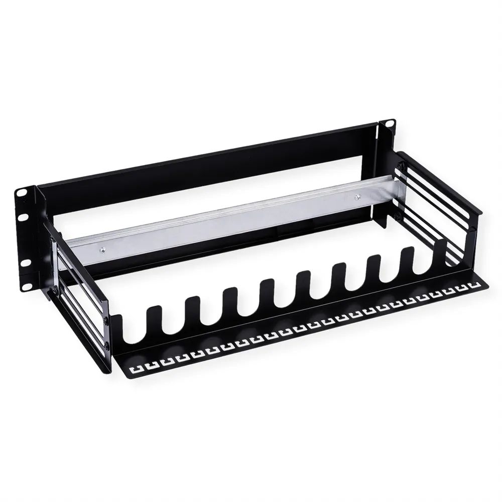 VALUE 19-Zoll-Tragrahmen für Hutschienengeräte, 3HE, schwarz