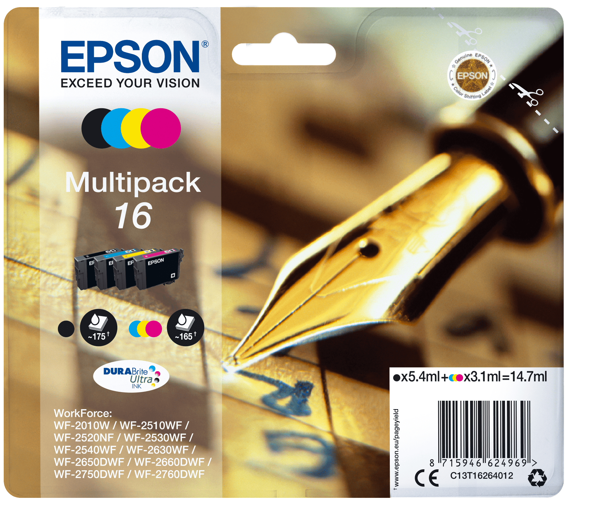 Epson 16 Tinte Füller Multi, Standard, 4 Farben