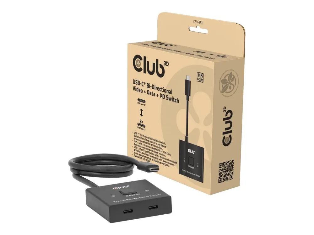 Club 3D CSV-2511 - Video-Schalter - bidirektional, + Daten + PD