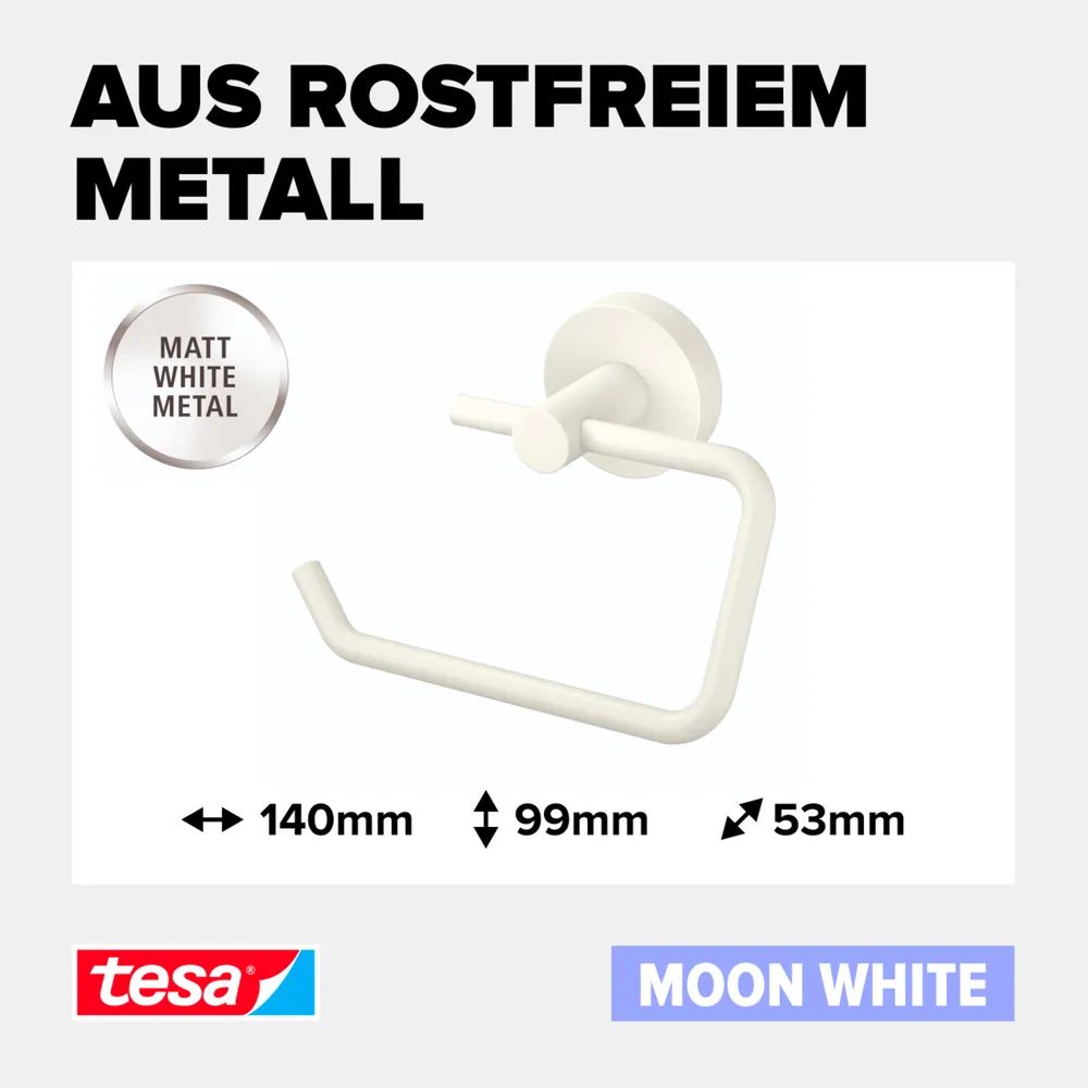 tesa® MOON WHITE Toilettenrollenhalter, weiß