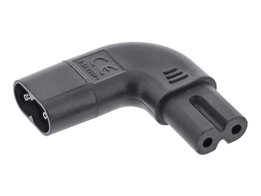 InLine Netzadapter IEC 60320 C8 / C7 - links/rechts gewinkelt 2pol.