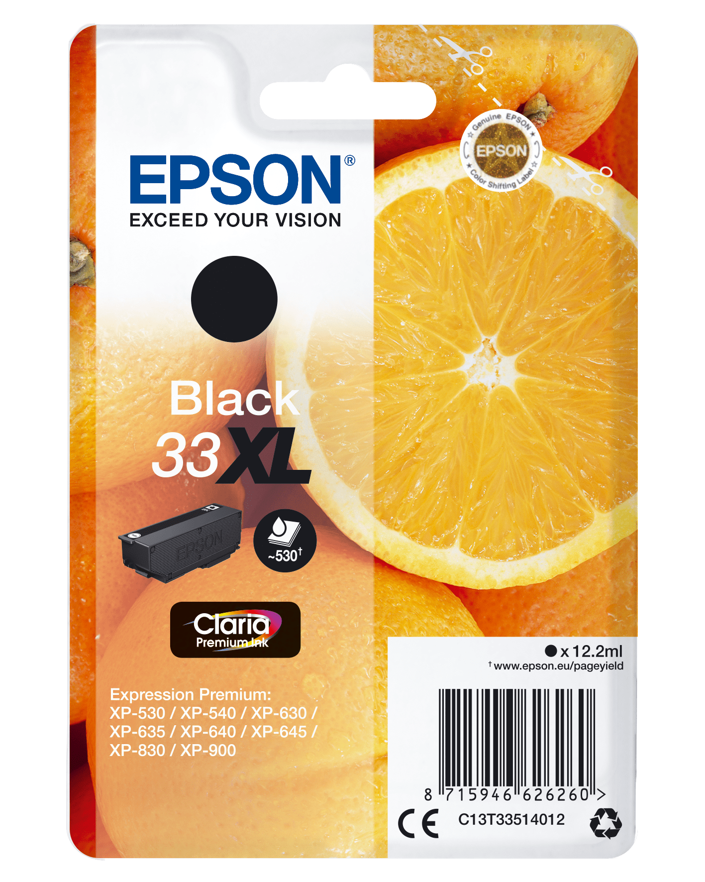 Epson 33 Tinte Orange Single, XL, schwarz