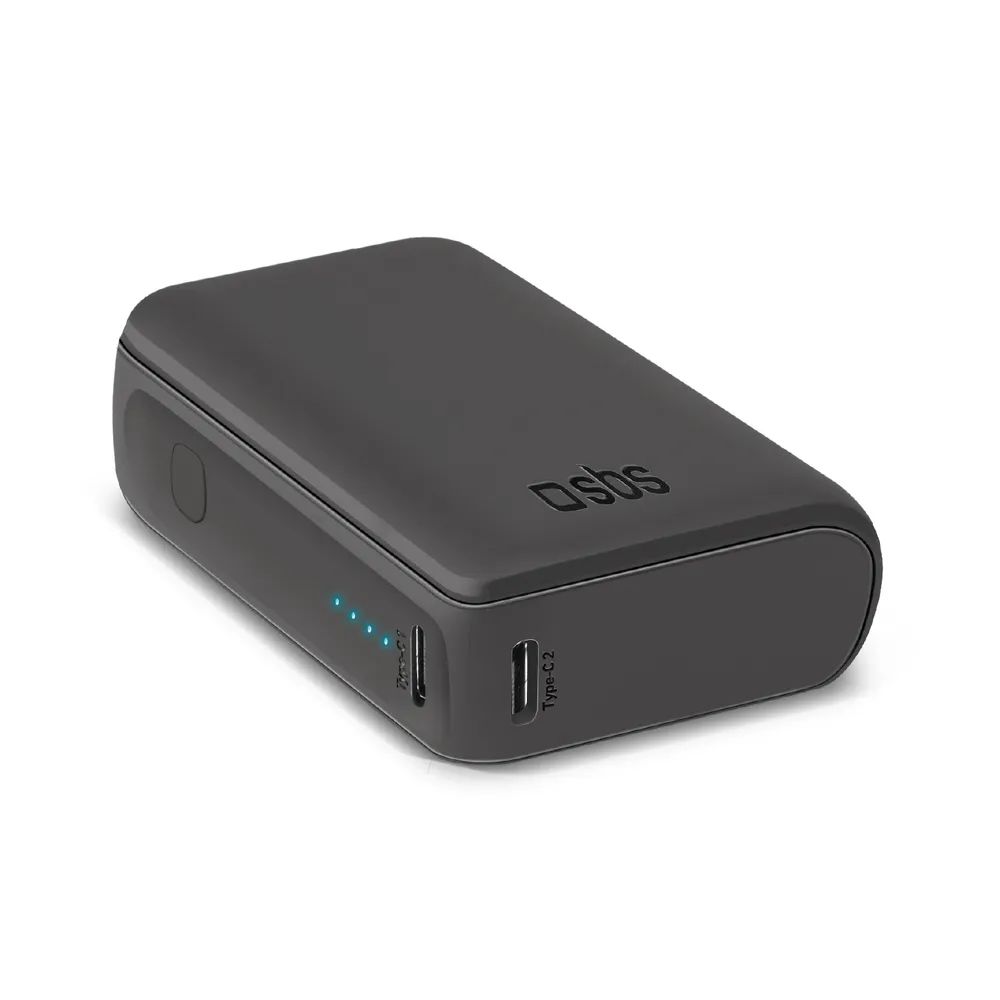 SBS Powerbank 10W, 10.000 mAh, ultrakompakt, 1x USB-A und 1x USB-C