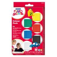 STAEDTLER FIMO 8032001 - Knetmasse - Schwarz - Blau - Grün - Rot - Weiß - Gelb - Kinder - 6 Farben - 110 °C - 42 g