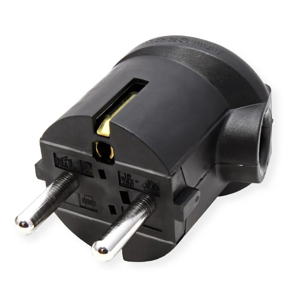 Bachmann Schutzkontaktstecker Winkel schwarz bruchfest montierbar IP 20