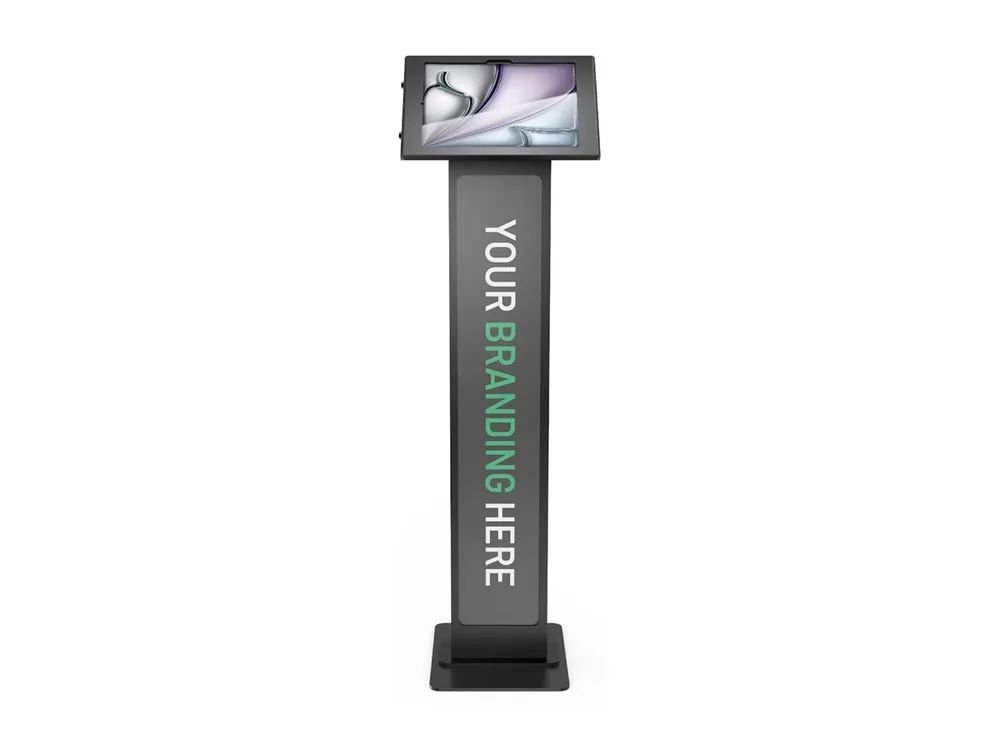Compulocks iPad Air M2 & M3 13", Apex Enclosure Brandable Floor Stand - Black - Aufstellung - für Tablett - Branding-fähig - verriegelbar - Metall, Polypropylen - Schwarz - Bildschirmgröße: 33.02 cm (13")