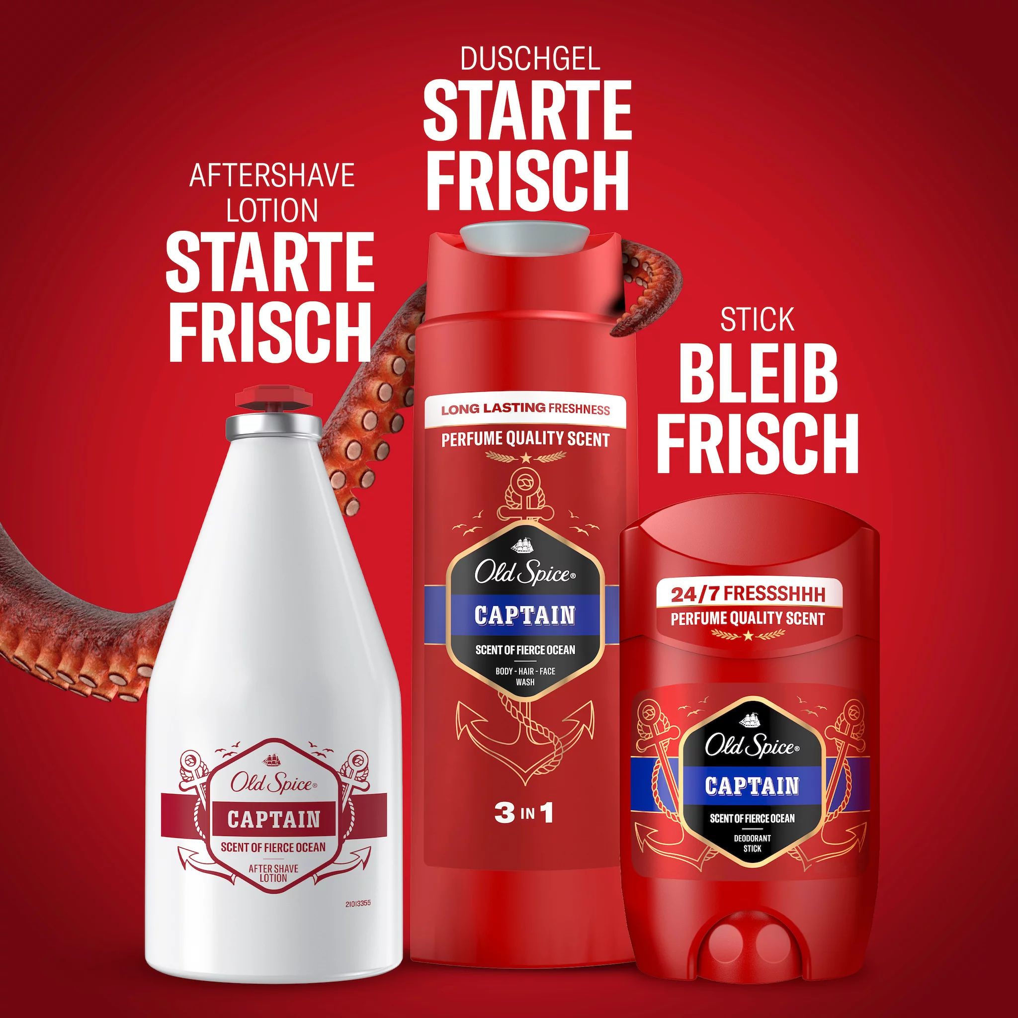 Old Spice Geschenkset Metallbox Captain (Stick, SG, ASL)