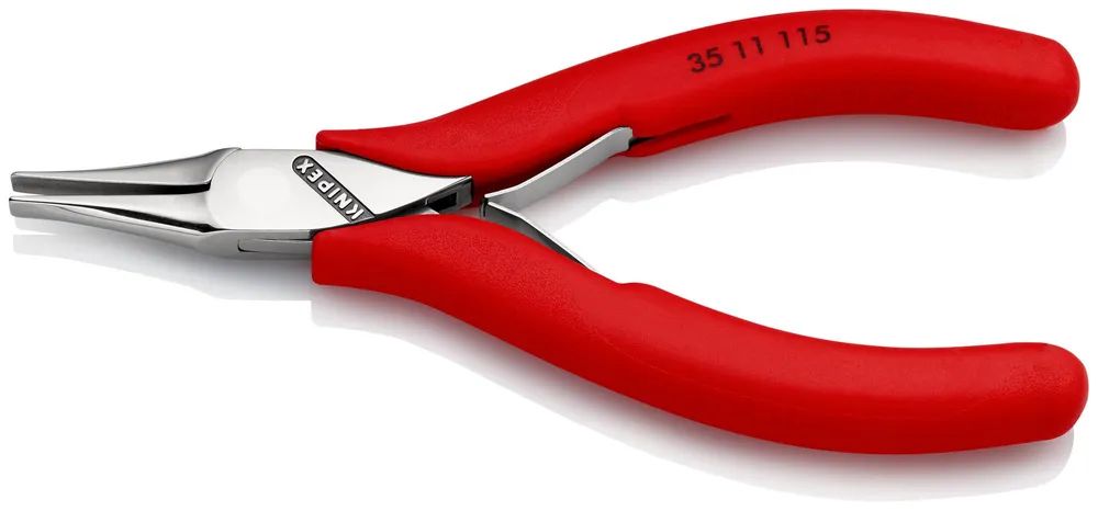 KNIPEX 35 11 115 Elektronik-Greifzange mit durchgestecktem Gelenk mit rutschhemmenden Kunststoff-Hüllen 115 mm