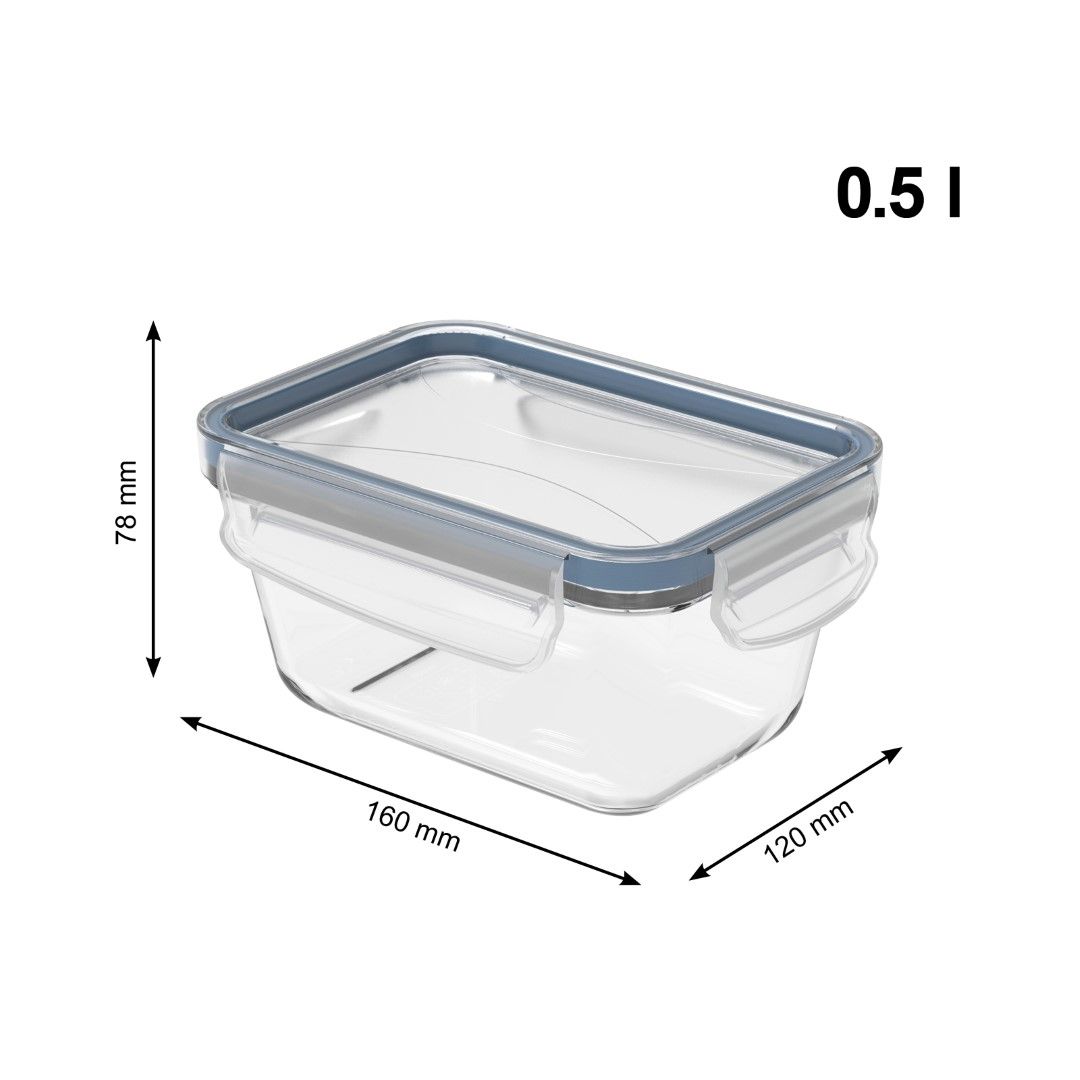 Rotho Kühlschrankdose Glas 0.5 l CLIC & LOCK
