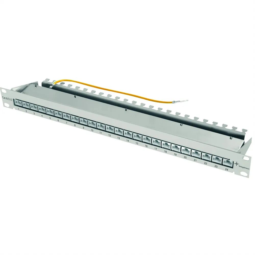 Telegärtner Karl Gärtner Telegärtner MPP24-HS K - Patch Panel - CAT 6a - STP - RJ-45 X 24 - Hellgrau, RAL 7035 - 1U - 48.3 cm (19")