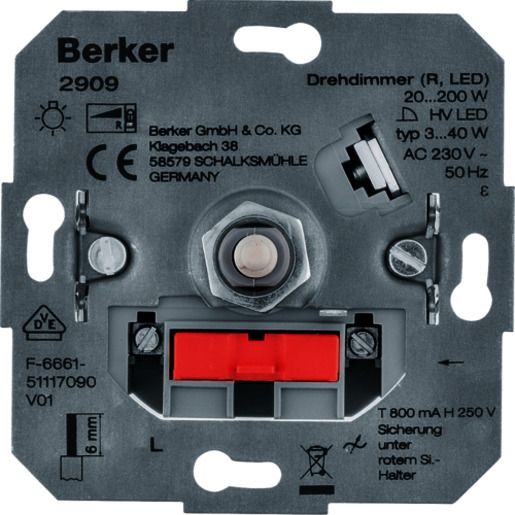 Berker DREHDIMMER LED BASIC / BERKER 2909 3-40W LED UP 2909