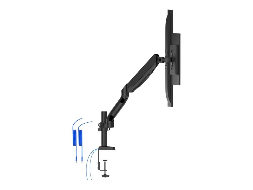 AOC AD110DX - Befestigungskit (Monitorarm, Klemmmontagesockel, Tischplattenbohrung) - einstellbarer Arm - für 2 LCD-Displays - Gasdruckfeder - Aluminiumlegierung - Schwarz - Bildschirmgröße: 33.02-80.01 cm (13"-31.5")
