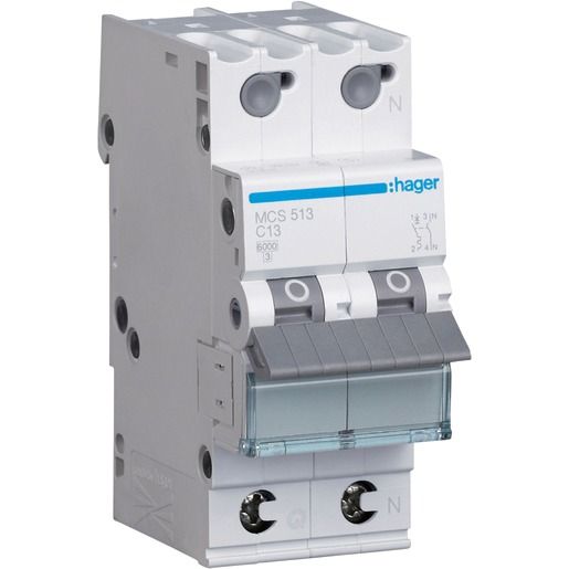 Hager LS-SCHALTER 1P+N 13A-C6KA 2PLE / HAGER MCS513 QUICK CONNECT MCS513