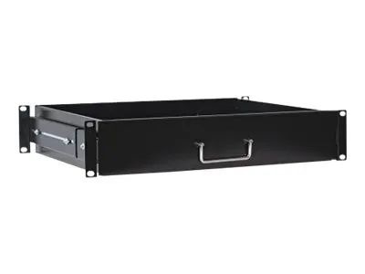 Intellinet 19" Drawer Shelf, 2U, Shelf Depth 350mm, Max 30kg, Black, Three Year Warranty - Rack Storage Drawer - Schwarz, RAL 9005 - 2U - 48.3 cm (19")