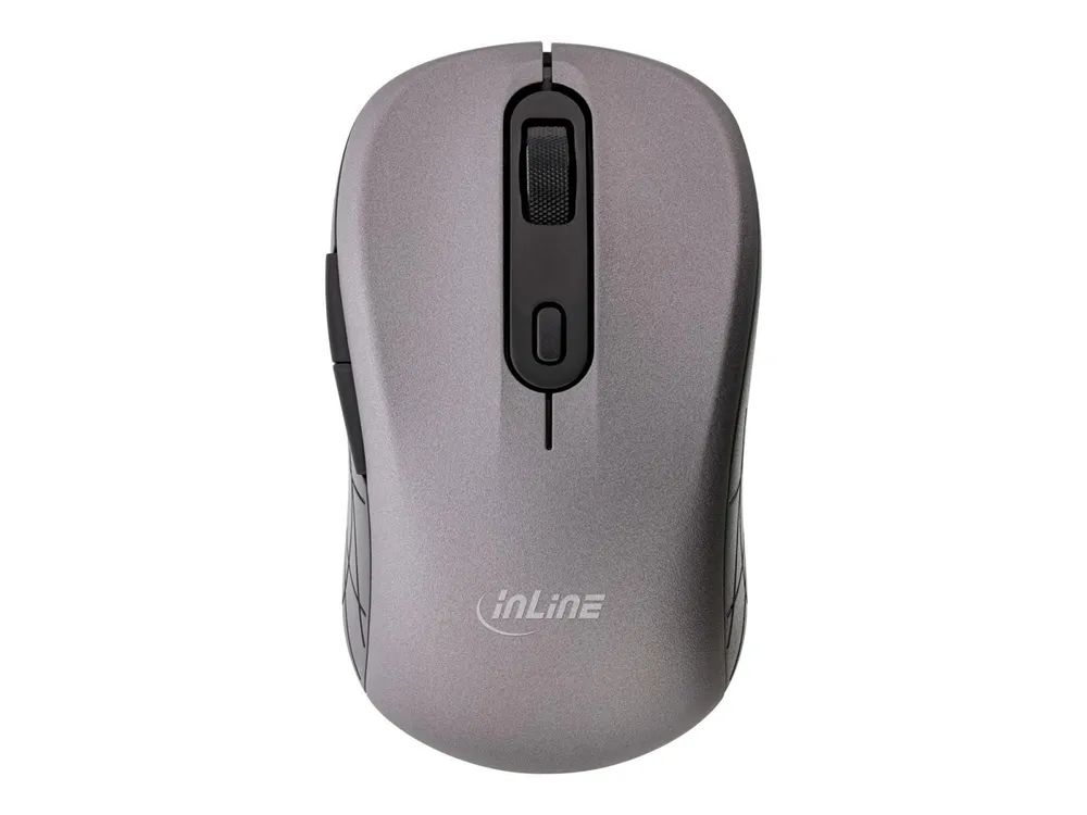 InLine Maus 3-in-1 - Bluetooth + 2x 2.4GHz Funk - 5 Tasten - optisch - grau/schwarz