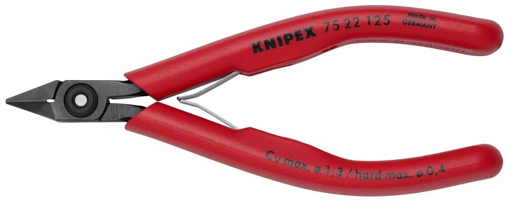 KNIPEX Elektronik-Seitenschneider mit Kunststoff-Hüllen brüniert 125 mm