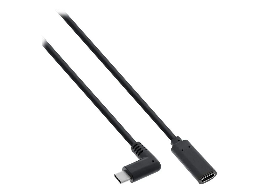InLine USB 3.2 Gen.1x2 Kabel - USB-C Verl. - ST gewink. auf BU - schwarz 1,5m