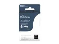 MEDIARANGE Laminiert - permanenter Klebstoff - Weiß auf Schwarz - Rolle (1,2 cm x 8 m)