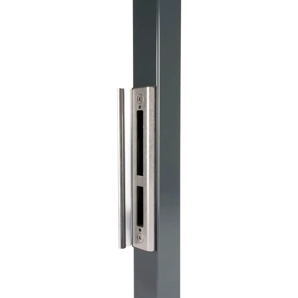 Locinox Schließblech mit Anschlag für Rohrrahmenschloss H-Metall, 270x56x10, Alu silber