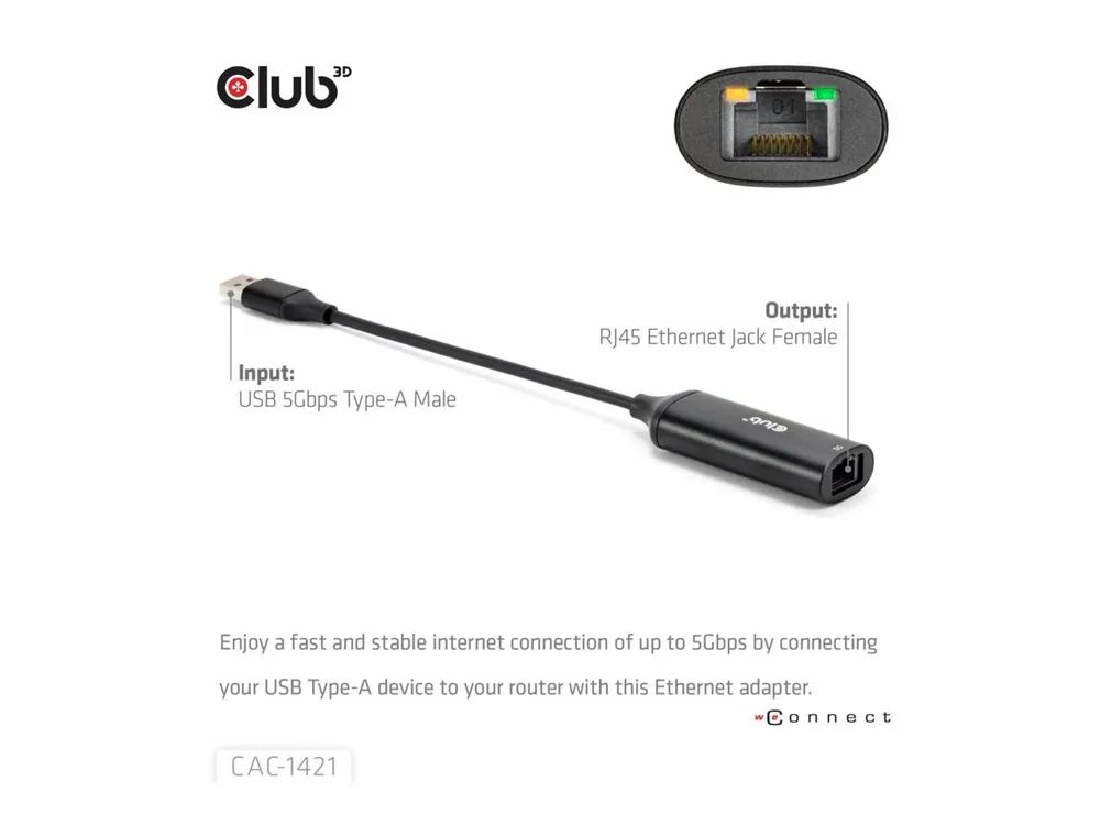 Club 3D Netzwerkadapter - USB 3.2 Gen 1 - 5GBase-T