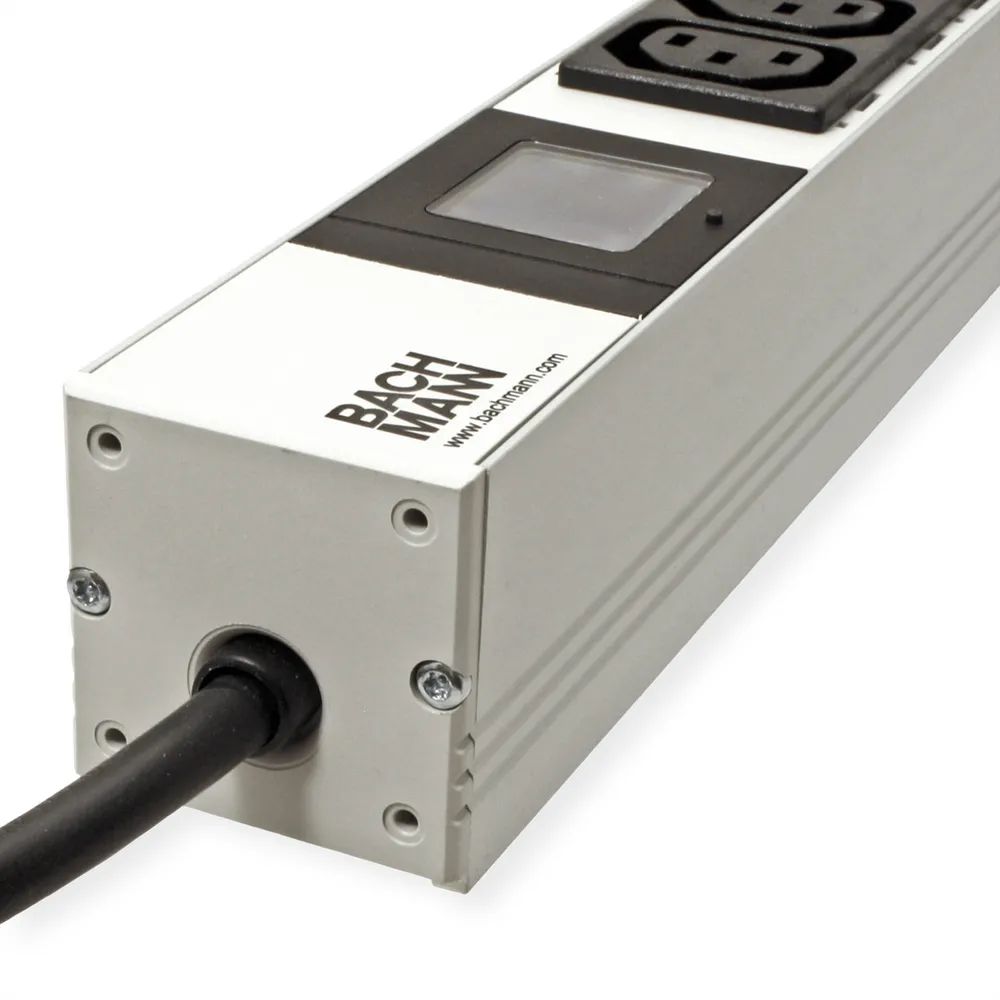 BACHMANN BN0500 Local Metered 19"ALU 1HE 6xC13 2xC19, L:3m SPD 3G2,5mm² CEE16A