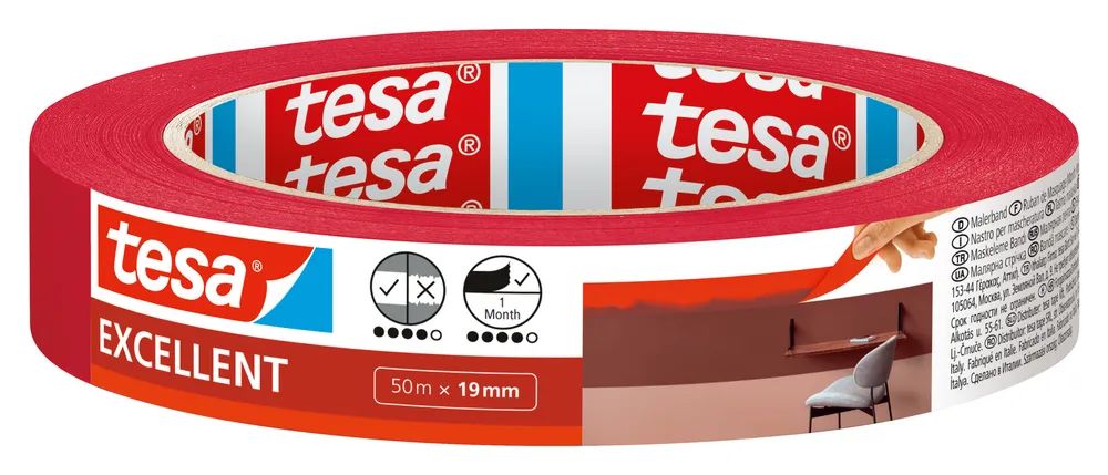 tesa® Malerband Excellent , rot, 19 mm x 50 m