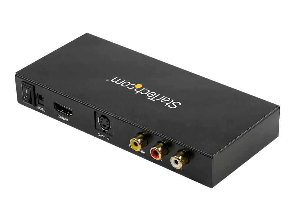 StarTech.com VID2HDCON2 S-Video oder Composite zu HDMI Konverter mit Audio (720p, NTSC & PAL, HDMI Upscaler, Mac & Windows)