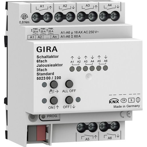 Gira SCHALT-/JAL.AKTOR 6F/3F 16 A / GIRA 502300 STANDARD 502300
