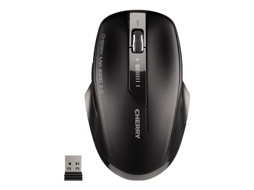 Cherry MW 2310 2.0 - Maus - rechts- und linkshändig - optisch - 6 Tasten - kabellos - RF, 2.4 GHz - kabelloser Empfänger (USB)