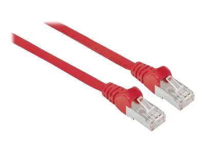 Intellinet Network Patch Cable, Cat7 Cable/Cat6A Plugs, 0.5m, Red, Copper, S/FTP, LSOH / LSZH, PVC, RJ45, Gold Plated Contacts, Snagless, Booted, Lifetime Warranty, Polybag - Patch-Kabel - RJ-45 (M)