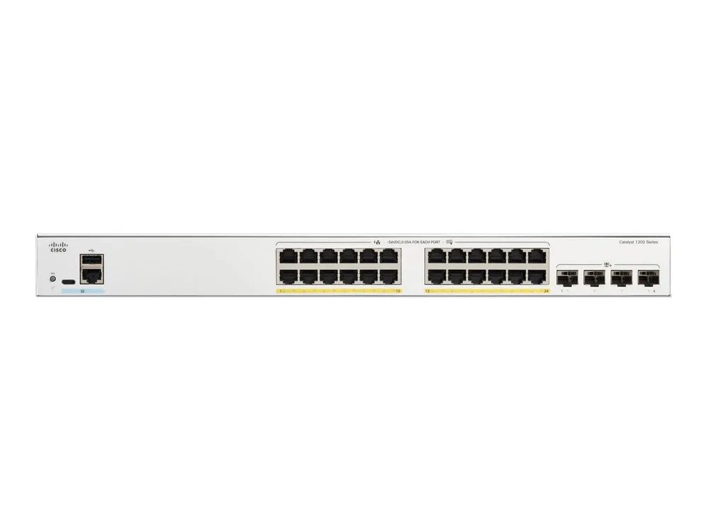 Cisco Catalyst 1200-24P-4X - Switch - L3 - Smart - 24 x 10/100/1000 (PoE+)