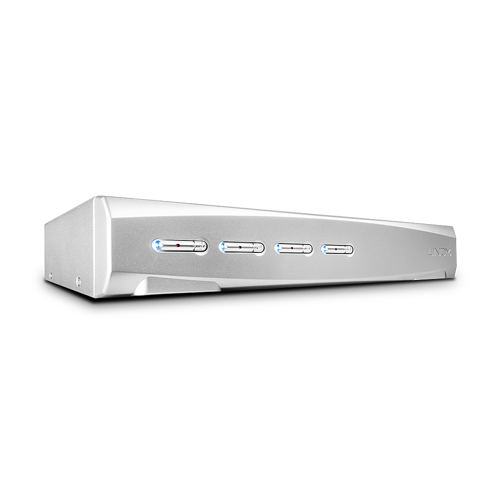 Lindy 4 Port DVI-I Single Link, USB 2.0 & Audio KVM Switch Pro