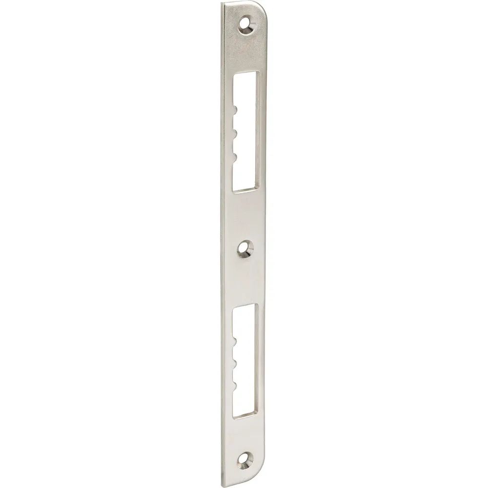 Hilber Beschläge GesmbH Beschläge unde Metallwarenerzeugung Schließblech R10 gerade einseitig abgerundet, 210x20x3 mm, Stahl vernickelt