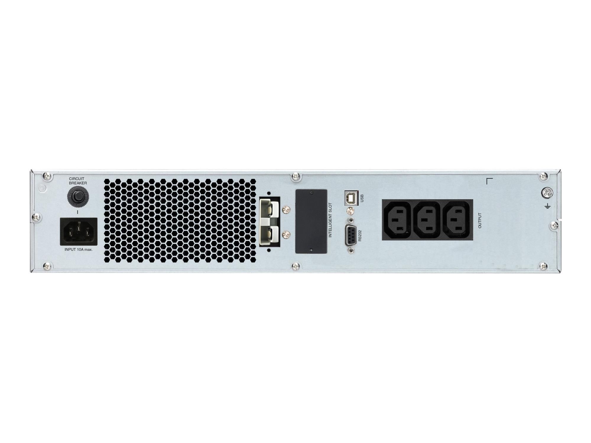 BlueWalker PowerWalker VFI 1000CRM LCD - USV (in Rack montierbar/extern) - 800 Watt - 1000 VA 9 Ah - RS-232, USB - Ausgangsanschlüsse: 3 - 2U - 48.3 cm (19")