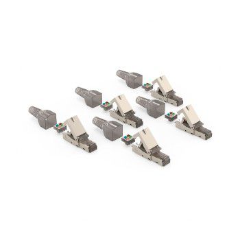 Hama Netzwerkstecker, CAT-6a, 10 Gbit/s, geschirmt, werkzeuglose Montage, 5 St.